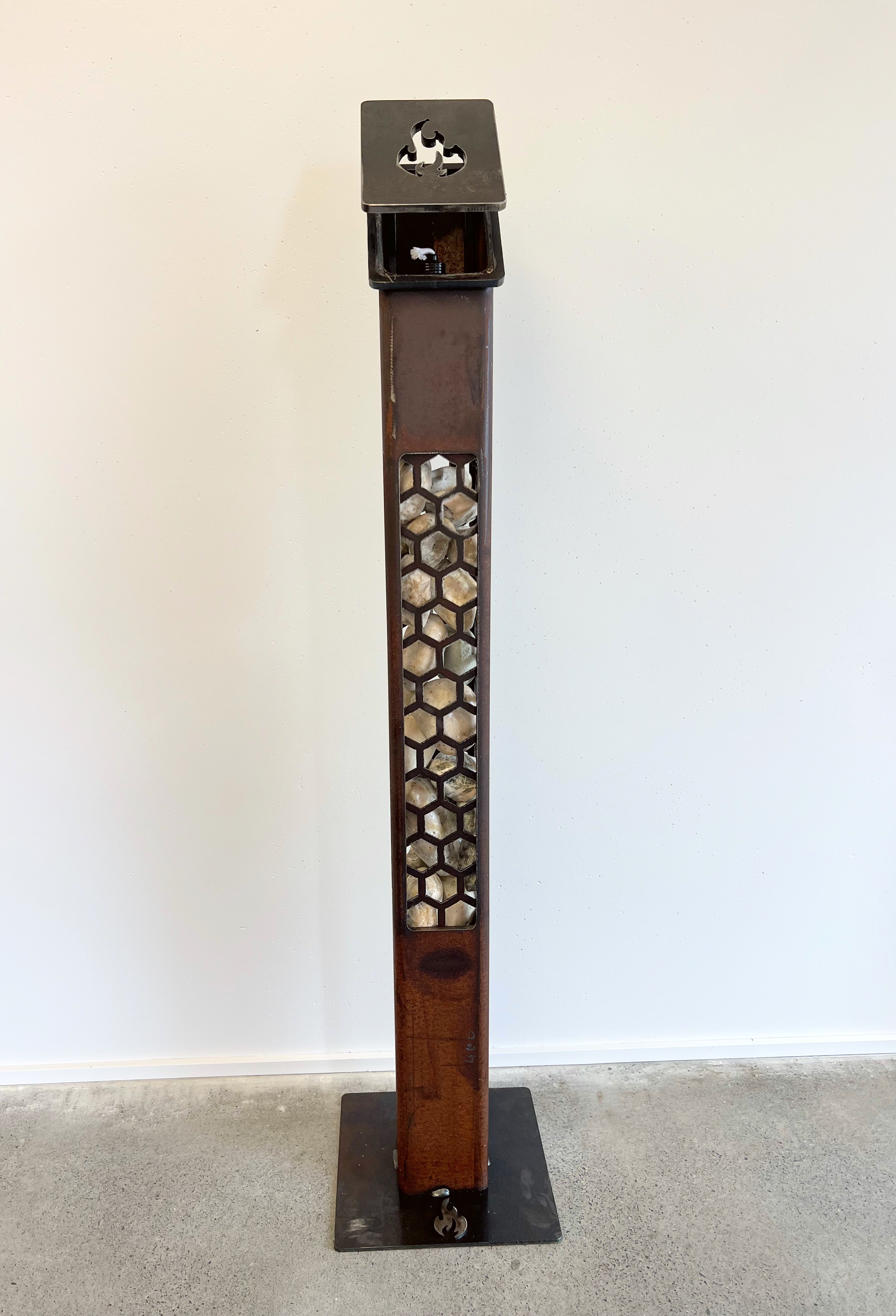 Citronella Candle Tower - Corten Steel - Honeycomb